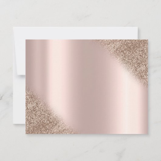 Roze Gouden Glitters Boho Bloemen Proef Diners Kaart (Achterkant)