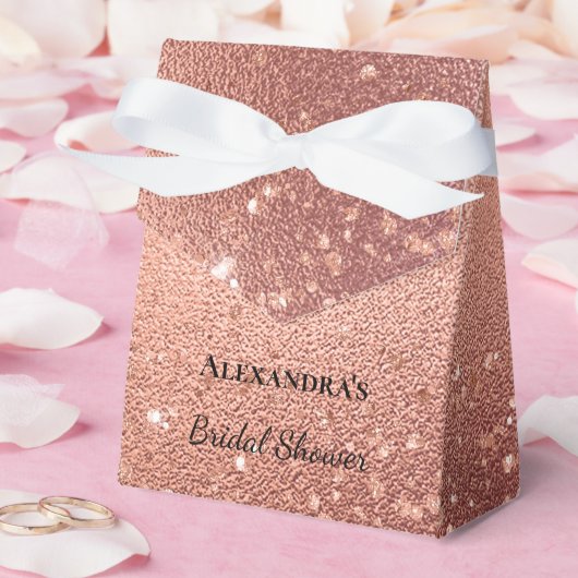 Roze Gouden Glitters Glitter Bruiloftsfeest Bedankdoosjes (Huwelijk)