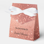 Roze Gouden Glitters Glitter Bruiloftsfeest Bedankdoosjes (Voorkant Zijde)