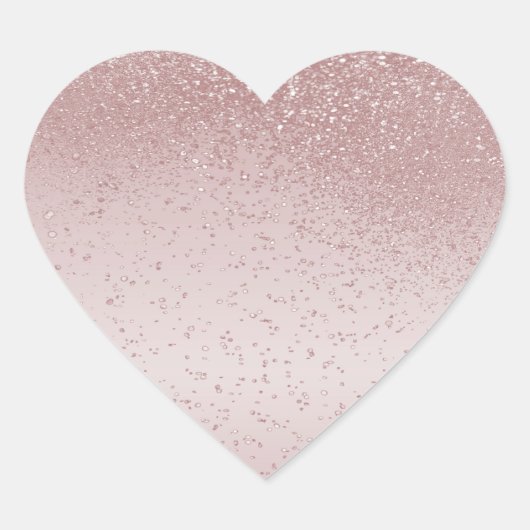 Roze Gouden Glitters Hart Sticker (Voorkant)