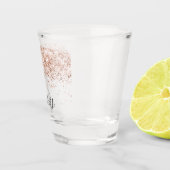 Roze gouden glitters naam script elegant shot glas (Rechts)
