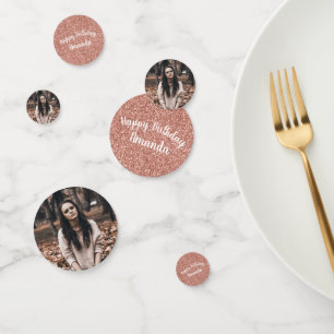 Roze Gouden Glitters Schitter Gelukkige Verjaardag Confetti
