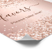 Roze gouden glitterspul feest favoriet bord poster (Hoek)