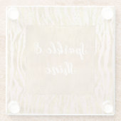 Roze Gouden Glitz Sparkle Zebra Print Glazen Onderzetter (Achterkant)