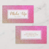 Roze gouden goudsparkle glitter maakt artiest visitekaartje (Voorkant / Achterkant)