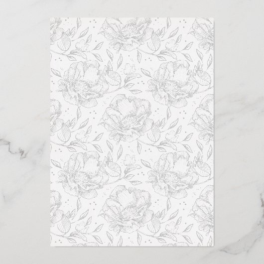 Roze Gouden Handgetekende Bloemige Verjaardags Fol Folie Uitnodiging (Achterkant)