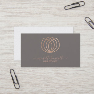 Roze Gouden Handtekening Lotus Bloem Visitekaartje