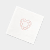 Roze gouden hart folie cocktail servetjes folie servetten (Links)