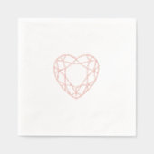 Roze Gouden Hart Folie Cocktailservetjes Folie Servetten (Voorkant)
