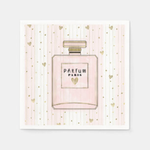 Roze & Gouden Harten Paris Parfum Chic Mode Servet