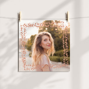 Roze Gouden Harten Rand Foto Poster
