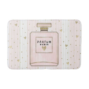 Roze & Gouden Hartjes Paris Parfum Chic Mode Badmat