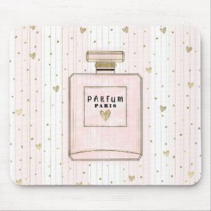 Roze & Gouden Hartjes Paris Parfum Chic Mode Muismat