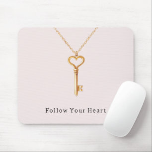 Roze Gouden Hartketting Muismat