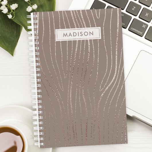 Roze Gouden Houtnerf Abstract Luxe Glam Planner