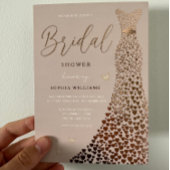 Roze Gouden Jurk Stof Roze & Blush Bruiloft Feest Folie Uitnodiging