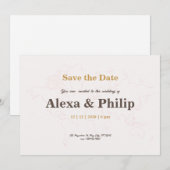 Roze & Gouden Kaart Bruiloft (Voorkant / Achterkant)