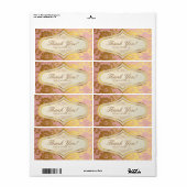 Roze Gouden Kant Cream Bruiloft Label Dank u (Full Sheet)