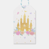 Roze Gouden Kasteel Prinses Verjaardag Dank u Labe Cadeaulabel (Achterkant)