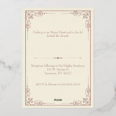 Roze Gouden Kelk Eerste Communie Elegantie Folie Uitnodiging (Achterkant)