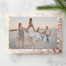 Roze Gouden Kerst Botanische Fotolijst