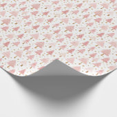 Roze Gouden Kerstboom Cadeaupapier (Hoek)