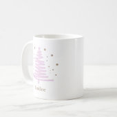 roze gouden kerstboom koffiemok (Voorkant links)