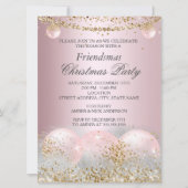 -roze gouden kerstfeest kaart (Voorkant)