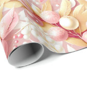 Roze Gouden Kerstmis Merry Pattern#17 ID1009 Cadeaupapier (Rol Hoek)