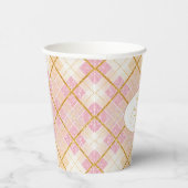 Roze Gouden Kerstmispatroon#28 ID1009 Papieren Bekers (Rechts)