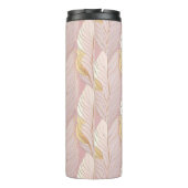 Roze Gouden Kerstmispatroon#29 ID1009 Thermosbeker (Achterkant)