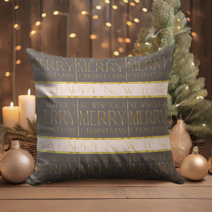 Roze Gouden Kerstmispatroon#35b ID1009 Kussen