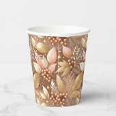 Roze Gouden Kerstmispatroon#8 ID1009 Papieren Bekers (Rechts)