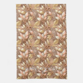 Roze Gouden Kerstmispatroon#8 ID1009 Theedoek (Verticaal)