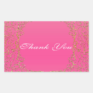 Roze & Gouden Koninklijk Kasteel Sprookjes Prinses Rechthoekige Sticker