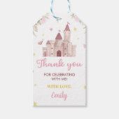 Roze Gouden Kroonprinses Verjaardag Dank u Label Cadeaulabel (Voorkant)