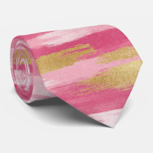 Roze Gouden Kwaststijl Das