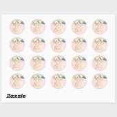Roze gouden lint Vrolijk en helder script Groet Ronde Sticker (Vel)