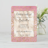 Roze Gouden Luipaardprint Kaart (Staand voorkant)