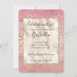 Roze Gouden Luipaardprint Kaart