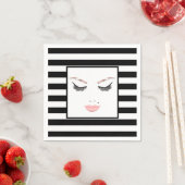 Roze Gouden Make-up Gezicht Wenkbrauwen Lippen Gla Servet (Insitu)