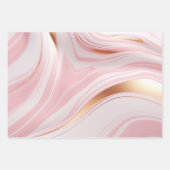 Roze & Gouden Marmer Inpakpapier Vel (Voorkant 2)