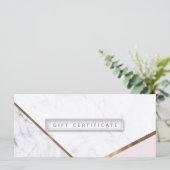 Roze Gouden Marmer Werveling & Blush Cadeaubon (Staand voorkant)