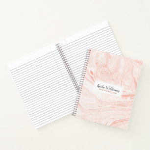 Roze-gouden marmerkrullen notitieboek