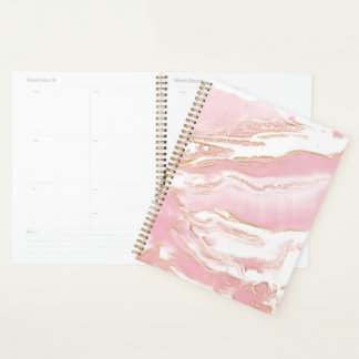 Roze & Gouden Meisjes Marmer Dagelijkse Planner -