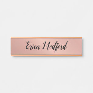Roze Gouden Meisjesachtig Blush Roze Deur Bord Deurbordje
