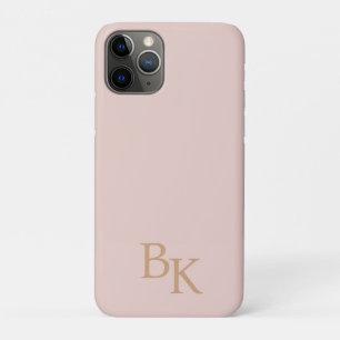 Roze Gouden Minimaal Gepersonaliseerde Initiële Mo iPhone 11 Pro Hoesje