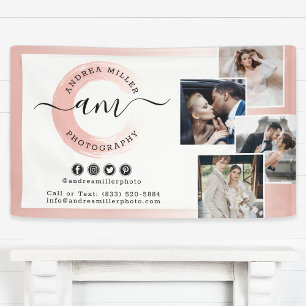 Roze Gouden Minimalistische Fotograaf Marketingfot Spandoek