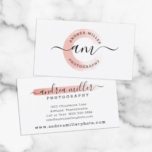 Roze Gouden Minimalistische Verf Swash Aangepast L Visitekaartje
