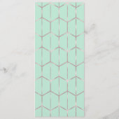Roze Gouden Mintgroene Chic Geometrische Trouwmenu Menu (Achterkant)